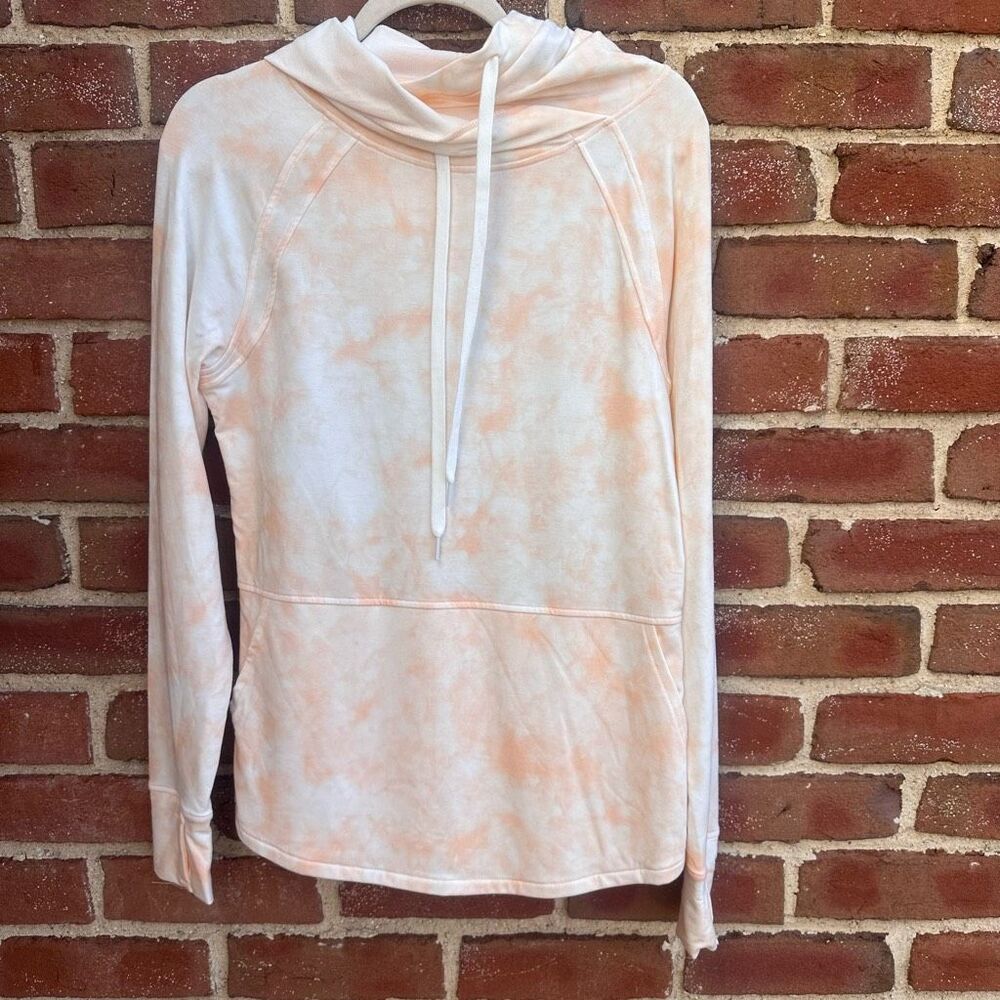 Title Nine $98 Tie Dye Manresa Pullover Hoodie Peach Medium NEW
